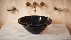 Мраморная раковина Afra из черного камня Nero Marquina ИСПАНИЯ 206018111 для ванной комнаты_3