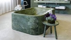 Мраморная ванна Flow M9 из зеленого камня Dark Green 023013059_1