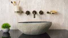 Мойка в ванную Piedra M478 из речного камня  Gris ИНДОНЕЗИЯ 00504511478_1