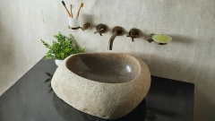 Мойка в ванную Piedra M440 из речного камня  Beige ИНДОНЕЗИЯ 00501111440_2