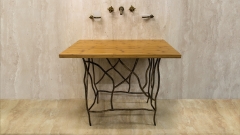 Кованая подставка под раковину Alfreda из кованой стали Black Gold patina 185503221_6