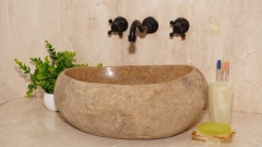 Раковина для ванной Piedra M589 из речного камня  Beige ИНДОНЕЗИЯ 00501111589_1