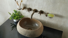 Раковина для ванной Piedra M441 из речного камня  Beige ИНДОНЕЗИЯ 00501111441_2
