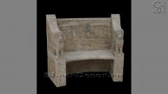 Каменная скамейка Lis из травертина Classico Romano бежевая в сборе _1
