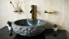 Гранитная раковина Bowl M20 из серого камня Marengo ИСПАНИЯ 6370173120 для ванной комнаты_10