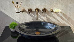 Мраморная раковина Anna из черного камня Nero Marquina ИСПАНИЯ 017018111 для ванной комнаты_1