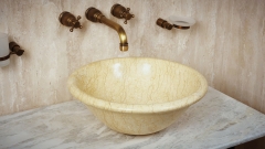Мраморная раковина круглой формы Afra из желтого камня Silvia Oro_1