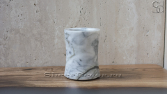 Мраморная стакан круглой формы Glass Bend из белого камня Bianco Carrara_1