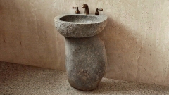 Мойка в ванную Piedra M327 из речного камня  Beige ИНДОНЕЗИЯ 00501117327_1