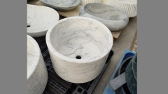 Мраморная курна круглой формы Kale Bucket из белого мрамора Bianco Carrara ИТАЛИЯ 0190051219_1