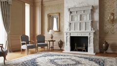 Каменный портал для облицовки камина Jerma из мрамора Bianco Extra 415111401_2 Мраморный портал белого цвета для отделки камина Jerma из натурального камня Bianco Extra 415111401_2