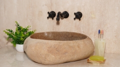 Мойка в ванную Piedra M591 из речного камня  Beige ИНДОНЕЗИЯ 00501111591_1