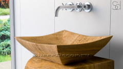 Коричневая раковина Reve из натурального мрамора Wooden Yellow ЕГИПЕТ 009032111 для ванной комнаты_1