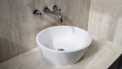 Накладная раковина чаша для ванной Alana из кориана Bianco матовая_1