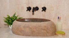 Раковина для ванной Piedra M459 из речного камня  Beige ИНДОНЕЗИЯ 00501111459_1