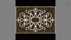 Каменное панно прямоугольной формы Luisita Standard из коричневого натурального мрамора Emperador Dark в сборе 014042181_1