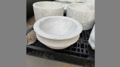 Мраморная курна круглой формы Nica из белого мрамора Bianco Carrara ИТАЛИЯ 101005121_1