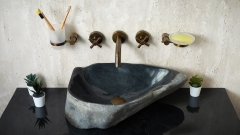 Мойка в ванную Piedra M457 из речного камня  Gris ИНДОНЕЗИЯ 00504511457_1