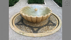 Каменный фонтан бежевого цвета Seren из натурального травертина сорта Classico Romano 641004141_1