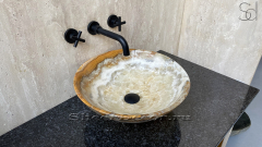Каменная мойка Sfera из коричневого оникса Onyx Fantastico ИТАЛИЯ 001964111 для ванной комнаты_3
