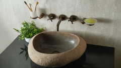 Раковина для ванной Piedra M575 из речного камня  Beige ИНДОНЕЗИЯ 00501111575_2