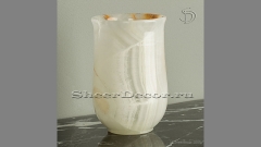 Стакан Glass из оникса White Onyx_2 Накладная стакан чаша для в ванную Glass из оникса White Onyx_2