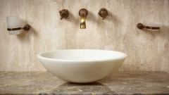 Мраморная раковина круглой формы Sfera из белого камня Crystal White_5