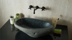 Мойка в ванную Piedra M372 из речного камня  Negro ИНДОНЕЗИЯ 00506911372_2