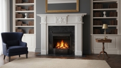 Мраморный портал для отделки камина Magda из натурального камня Bianco Extra 505111401_2 Каменный портал белого цвета для облицовки камина Magda из мрамора Bianco Extra 505111401_2