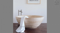 Эксклюзивная ванна Sfera из бежевого травертина Classico Romano 001004051_2