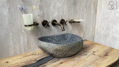 Раковина для ванной Piedra M293 из речного камня  Gris ИНДОНЕЗИЯ 00504511293_1