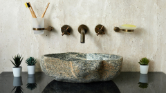 Раковина для ванной Piedra M237 из речного камня  Blanca ИНДОНЕЗИЯ 00508411237_1
