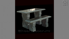 Каменная скамейка Melet Vite из зеленого гранита Taiga в сборе _1
