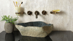 Раковина для ванной Piedra M390 из речного камня  Gris ИНДОНЕЗИЯ 00504511390_2