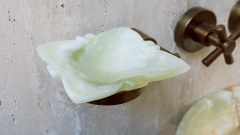 Мыльница  в ванную Flor из натурального камня оникса Light Green Onyx_5