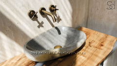 Раковина для ванной комнаты Piedra M37 из речного камня  Gris ИНДОНЕЗИЯ 0050451137_1