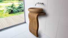 Мраморная ножка - пьедестал под раковину Frida из камня Wooden Yellow 040032021_2