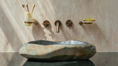 Раковина для ванной Piedra M344 из речного камня  Gris ИНДОНЕЗИЯ 00504511344_1