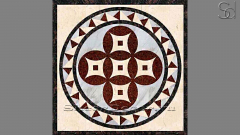 Каменное панно квадратной формы Evita Standard из бежевого натурального мрамора Crema Nova в сборе 021157181_1
