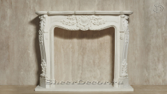 Мраморный портал белого цвета для отделки камина Lurd M18 из натурального камня Bianco Extra 5031119018_5