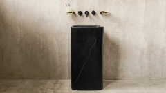 Мраморная раковина с пьедесталом Cubise M2 из черного камня Nero Marquina ИСПАНИЯ 932018072 для  комнаты_3