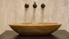 Мраморная раковина овальной формы Anna R из коричневого камня Wooden Yellow_1