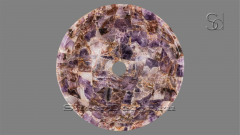Фиолетовая раковина Sfera из камня флюорита Winy Amethyst ИНДИЯ 001541111 для ванной комнаты_2