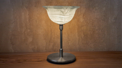 Каменный настольный светильник Bell Kern UP из оникса белый White Onyx_9