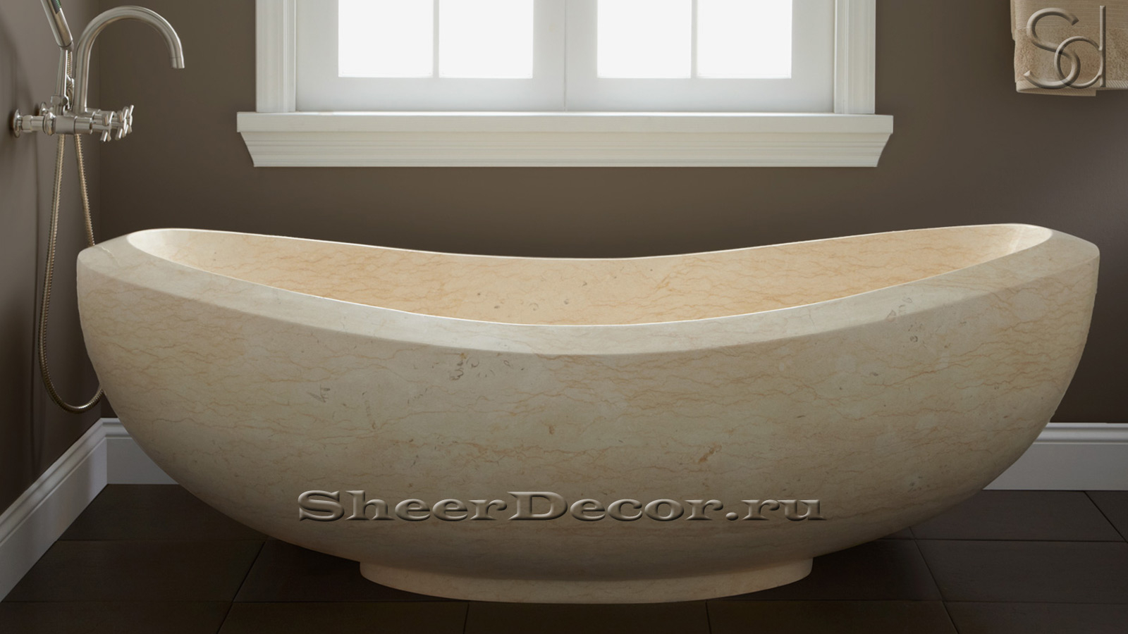 Мраморная ванна Wilma из желтого камня Silvia Oro 179029151_2