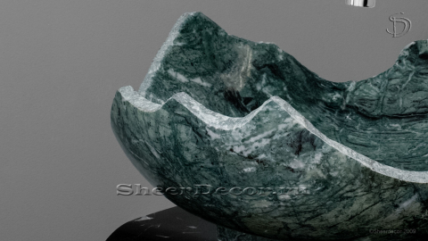 Мраморная раковина Zara из зеленого камня Dark Green ИТАЛИЯ 038013111 для ванной комнаты_2