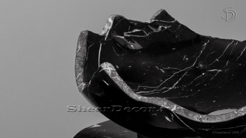 Мраморная раковина Zara из черного камня Nero Marquina ИСПАНИЯ 038018111 для ванной комнаты_2