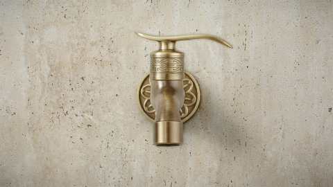 монокран для раковины Zekla Lever с глянцевой фактурой из латуни сорта Brass Brushed ИНДИЯ 703353114_2