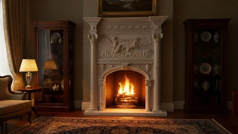 Каменный портал белого цвета для облицовки камина Zlata из мрамора Bianco Extra 709111401_4