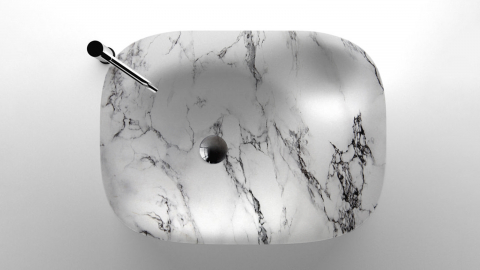 Белая раковина Сonvenienza из натурального мрамора Bianco Carrara ИТАЛИЯ 000005111 для ванной комнаты_2